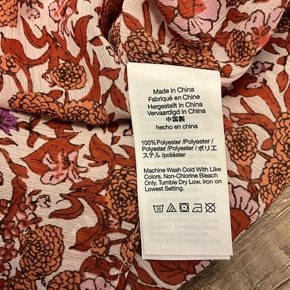 J.Crew Ruffle crinkle chiffon top in fête floral Size XXS - Picture 6 of 8